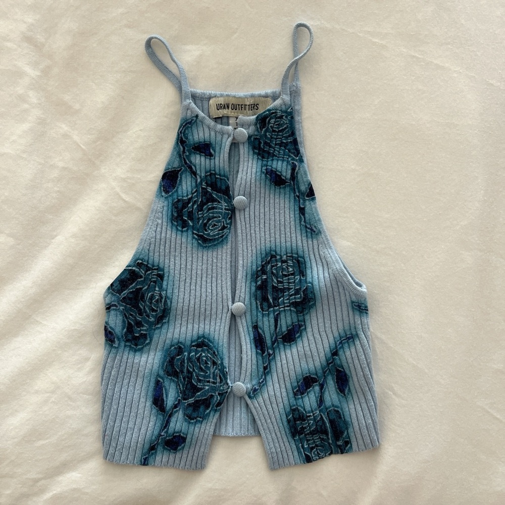 Urban Outfitters Light Blue Ribbed Knit Top